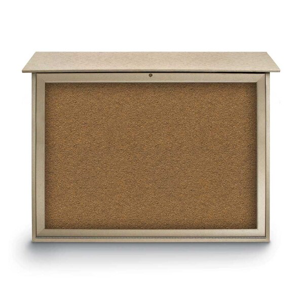 Indoor Enclosed Combo Board, 42"x32", Bronze Frame/Grey & Forbo